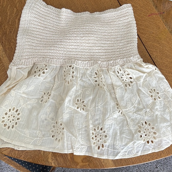 Micas | Tops | Knot Front Knit Embroidered Tube Top | Poshmark